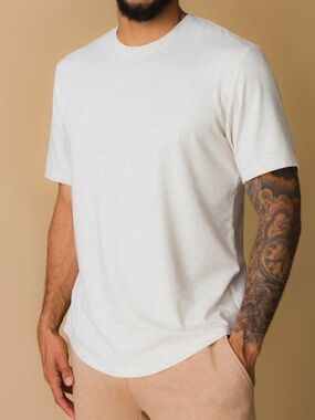 Proto101 Relaxed Crew T-Shirt — Oatmeal Heather Men's Size Medium | Style 102.1
